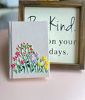 Hand-Embroidered Wildflower Journal, Personalised by The Thread Nest, hand-embroidered linen cover, photo 1
