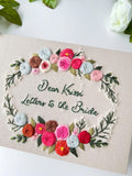 Letters to the Bride Wreath Book by The Thread Nest, hand-embroidered linen cover, photo 2
