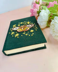 Luna Moth & Crescent Moon Journal, A5 or A6 by The Thread Nest, hand-embroidered linen cover, photo 3