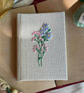 Wildflower Posy Journal, A5 or A6 by The Thread Nest, hand-embroidered linen cover, photo 3