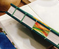 Sunflower Embroidered Journal A5, Exposed Spine by The Thread Nest, hand-embroidered linen cover, photo 4