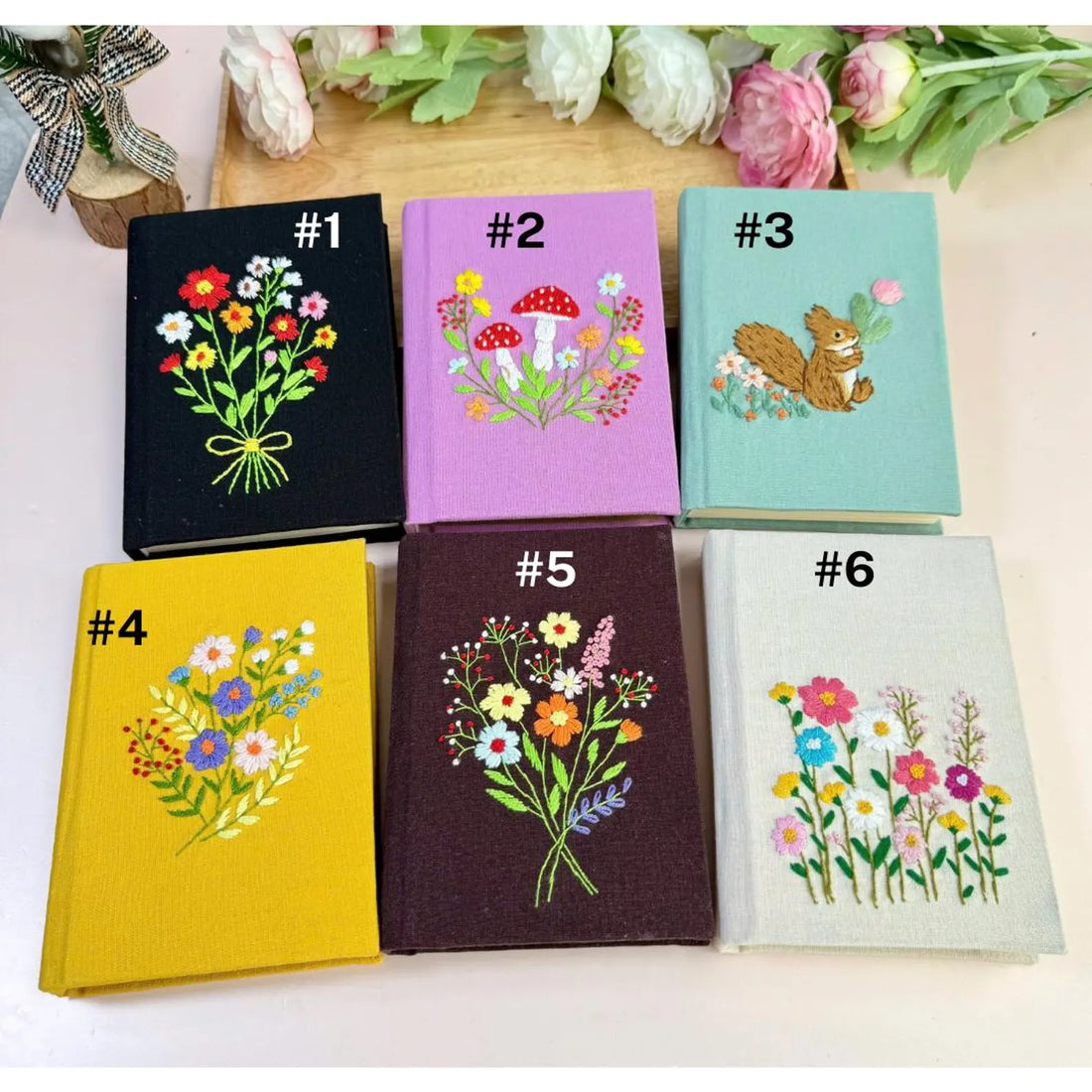 Woodland & Wildflower Journal, Six Designs by The Thread Nest, hand-embroidered linen cover, photo 1