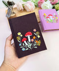 Red Mushroom Embroidered Journal, A5 or A6 by The Thread Nest, hand-embroidered linen cover, photo 4