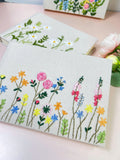 Wildflower Memory Book, Personalised by The Thread Nest, hand-embroidered linen cover, photo 5