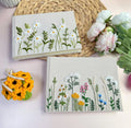 Poppy & Rose Wildflower Notebook by The Thread Nest, hand-embroidered linen cover, photo 2