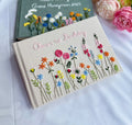 Wildflower Memory Book, Personalised by The Thread Nest, hand-embroidered linen cover, photo 1
