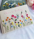 Wildflower Memory Book, Personalised by The Thread Nest, hand-embroidered linen cover, photo 2