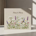 Wildflower & Daisy Guest Book, Personalised by The Thread Nest, hand-embroidered linen cover, photo 6