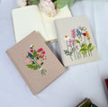 Bouquet & Bee Embroidered Journal, A5 or A6 by The Thread Nest, hand-embroidered linen cover, photo 2