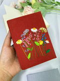 Bouquet & Bee Embroidered Journal, A5 or A6 by The Thread Nest, hand-embroidered linen cover, photo 6