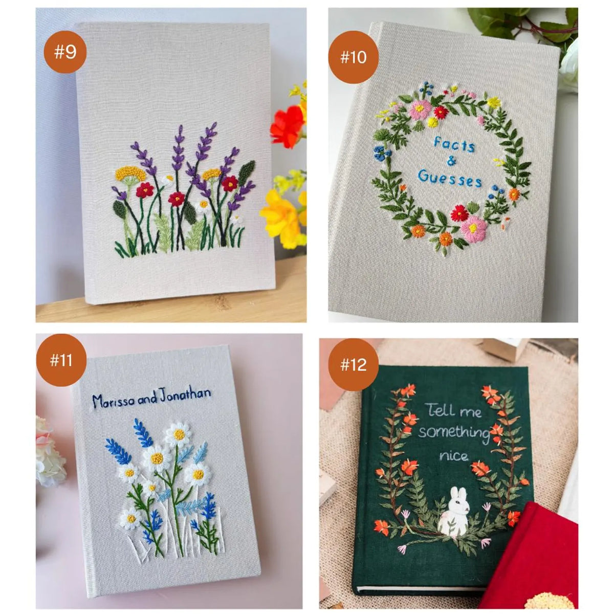 Personalised Embroidered Journal, A5 or A6 by The Thread Nest, hand-embroidered linen cover, photo 8