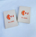 Monogram Vow Book, Hand-Embroidered by The Thread Nest, hand-embroidered linen cover, photo 4