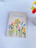 Wildflower Name Journal, Beige or Green Linen by The Thread Nest, hand-embroidered linen cover, photo 3