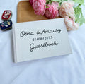 Wedding Guest Book, Line-Art Designs by The Thread Nest, hand-embroidered linen cover, photo 18