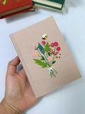 Bouquet & Bee Embroidered Journal, A5 or A6 by The Thread Nest, hand-embroidered linen cover, photo 5