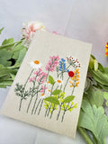Bouquet & Bee Embroidered Journal, A5 or A6 by The Thread Nest, hand-embroidered linen cover, photo 3