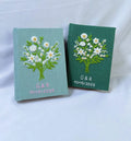 White Bouquet Vow Book by The Thread Nest, hand-embroidered linen cover, photo 2