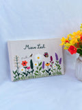 Wildflower, Bee & Butterfly Journal, Personalised by The Thread Nest, hand-embroidered linen cover, photo 3