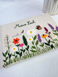Wildflower, Bee & Butterfly Journal, Personalised by The Thread Nest, hand-embroidered linen cover, photo 2