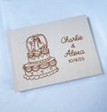 Wedding Guest Book, Line-Art Designs by The Thread Nest, hand-embroidered linen cover, photo 12