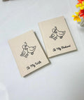 Two Little Ducks Vow Book by The Thread Nest, hand-embroidered linen cover, photo 2
