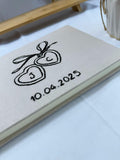 Wedding Guest Book, Line-Art Designs by The Thread Nest, hand-embroidered linen cover, photo 10