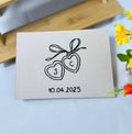 Wedding Guest Book, Line-Art Designs by The Thread Nest, hand-embroidered linen cover, photo 9