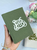 Monogram Vow Book, Hand-Embroidered by The Thread Nest, hand-embroidered linen cover, photo 2