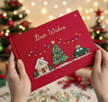 Christmas Memory Book, Personalised by The Thread Nest, hand-embroidered linen cover, photo 2