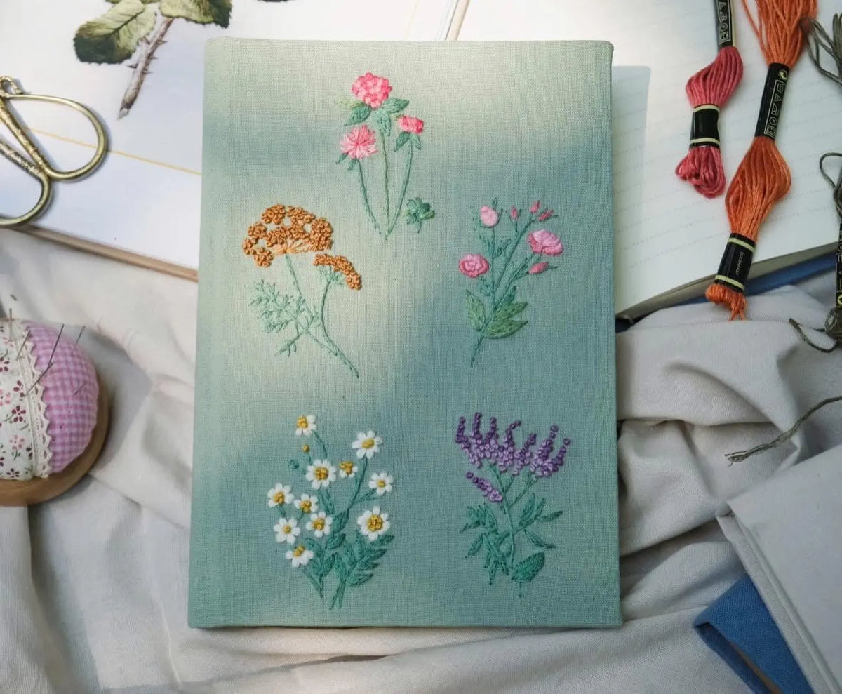 Personalised Embroidered Journal, A5 or A6 by The Thread Nest, hand-embroidered linen cover, photo 14