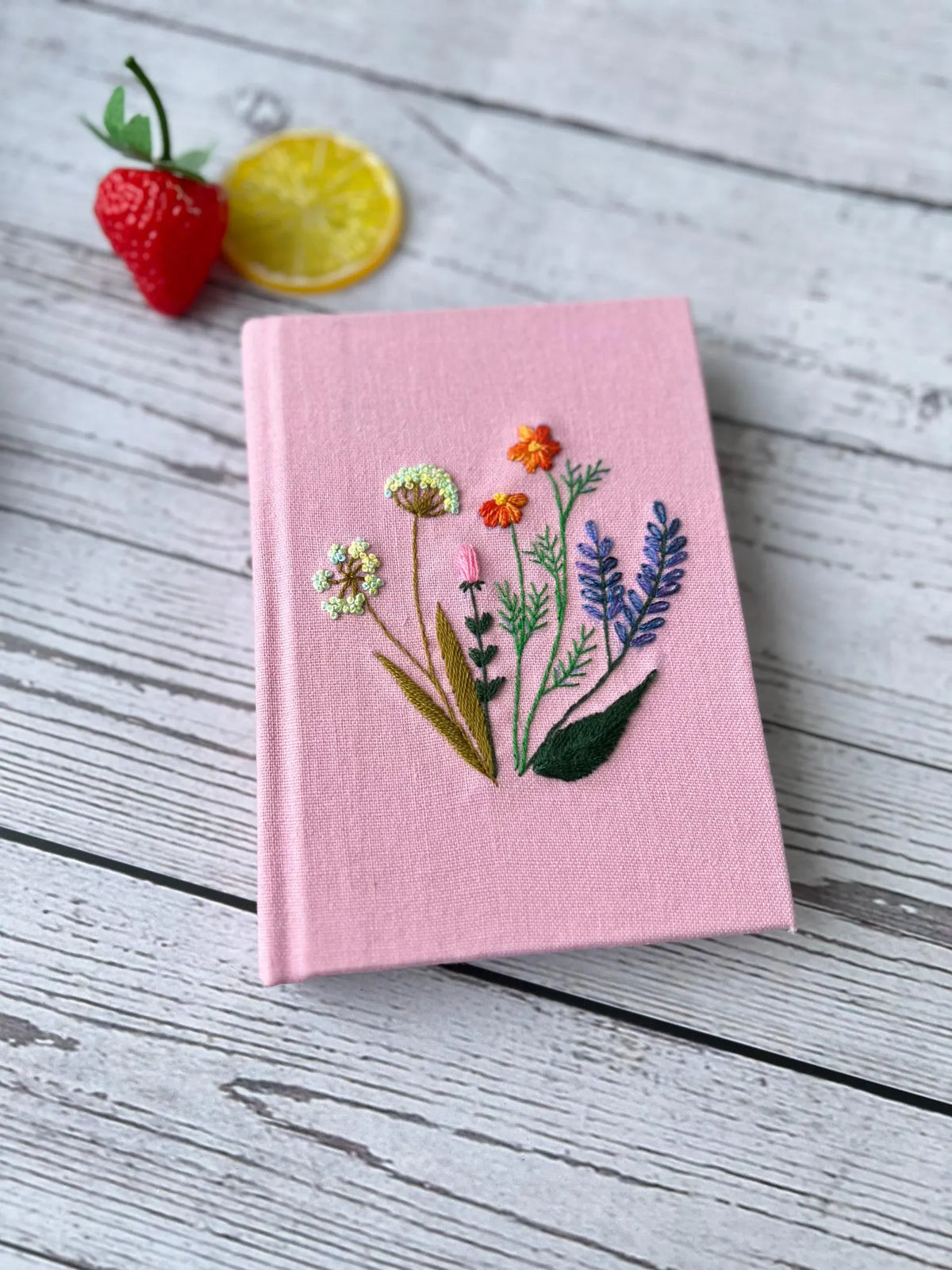 Personalised Embroidered Journal, A5 or A6 by The Thread Nest, hand-embroidered linen cover, photo 3