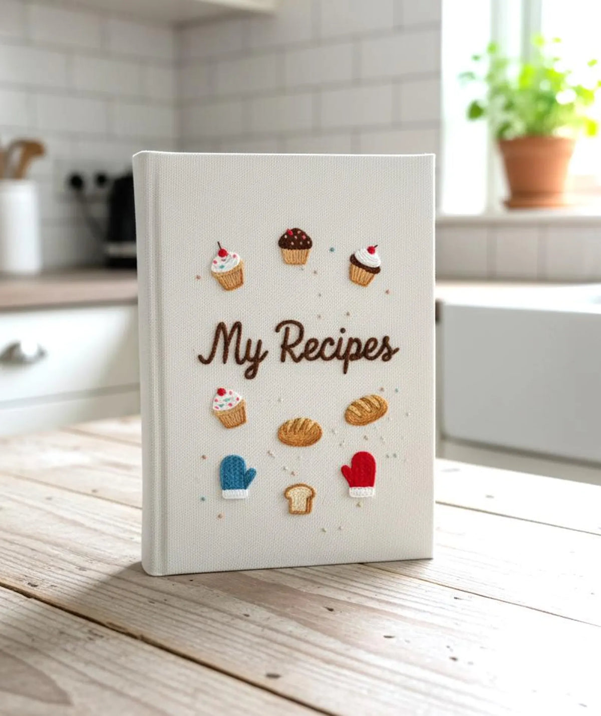 My Recipes Hand-Embroidered Recipe Book A5 by The Thread Nest, hand-embroidered linen cover, photo 11