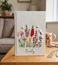 Wildflowers & Bees Journal, Personalised by The Thread Nest, hand-embroidered linen cover, photo 3