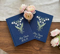 Lily of the Valley & Swan Vow Book by The Thread Nest, hand-embroidered linen cover, photo 10