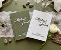 Wedding Vow Book with Names & Date by The Thread Nest, hand-embroidered linen cover, photo 1