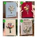 A collection of embroidered wedding guest books — hand-embroidered by The Thread Nest