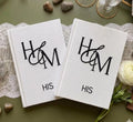 Wedding Vow Book with Names & Date by The Thread Nest, hand-embroidered linen cover, photo 10