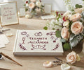 Wedding Guest Book, Line-Art Designs by The Thread Nest, hand-embroidered linen cover, photo 17