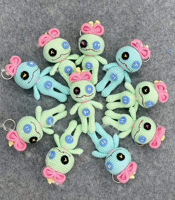 Handmade Crochet Scrump Keychains, Cute Crochet Character Charms, Unique Crochet Gift, Kawaii Crochet Accessories, Artisan Crochet Keychains