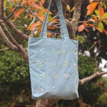 Hand Embroidered Tote Bag • Floral Linen Design • Wholesale Available