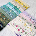 Linen headband with raised flowers, another view