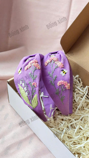 Rustic Wildflower 3D Headband - Earthy Linen Edition Sustainable Linen Fabric • Handcrafted Floral Art • Customizable for Gifts